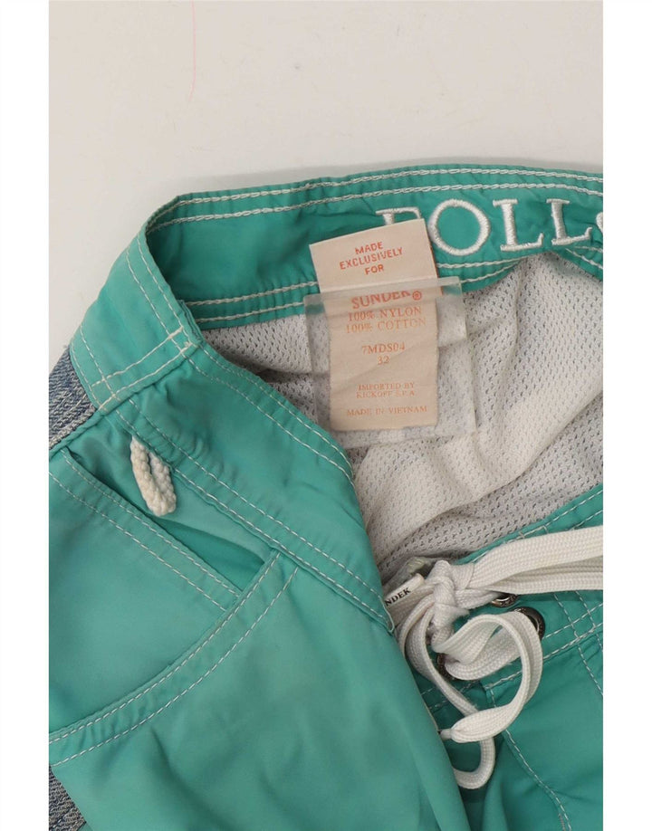 Sundek Herre svømmeshorts Medium Grøn Colourblock Bomuld