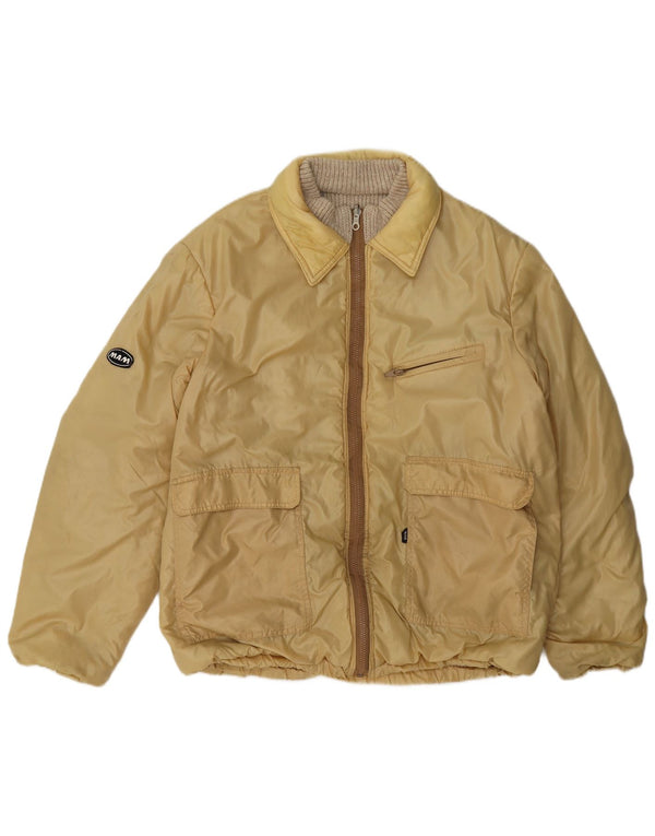 Vintage Herre Vendbar Bomber Jacket UK 36 Small Beige