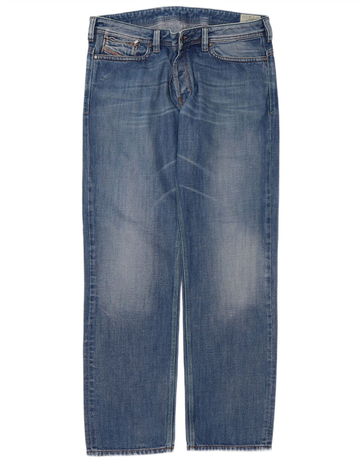 DIESEL Herre Rayan Fit Straight Jeans W38 L34 Blå Bomuld