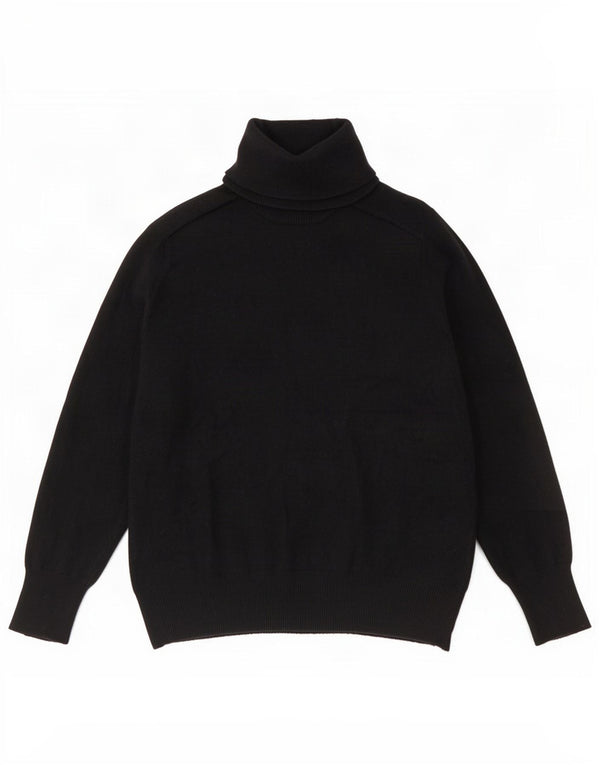 Zara Dame Roll Neck Jumper Sweater UK 10 Small Black Wool
