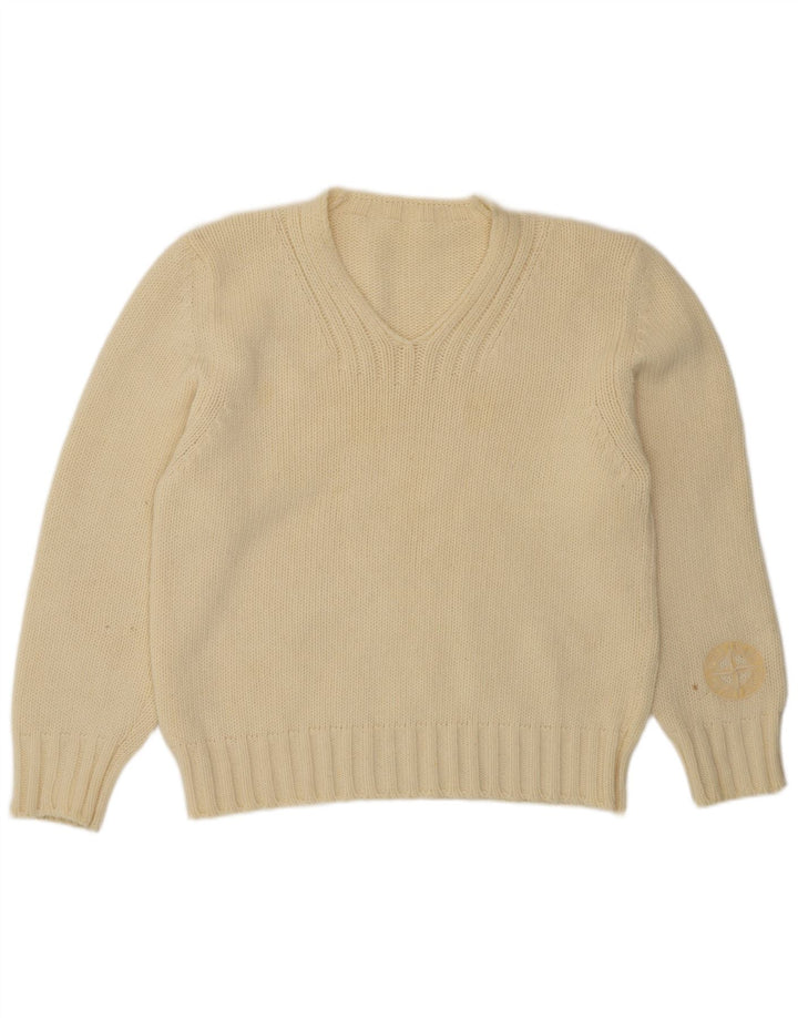 Stone Island Herre V-hals sweater Medium Beige