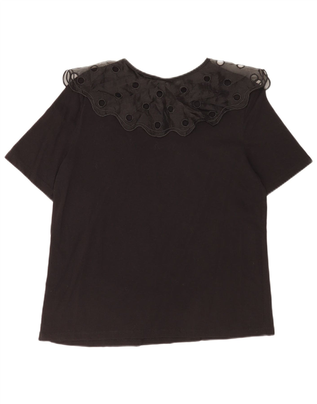 Zara Dame Bluse Top UK 10 Lille Sort