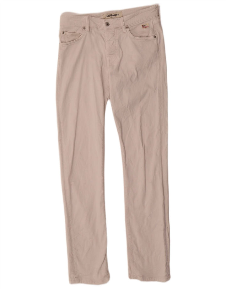 Roy Rogers Herre Slim Straight Jeans W31 L32 Beige Bomuld