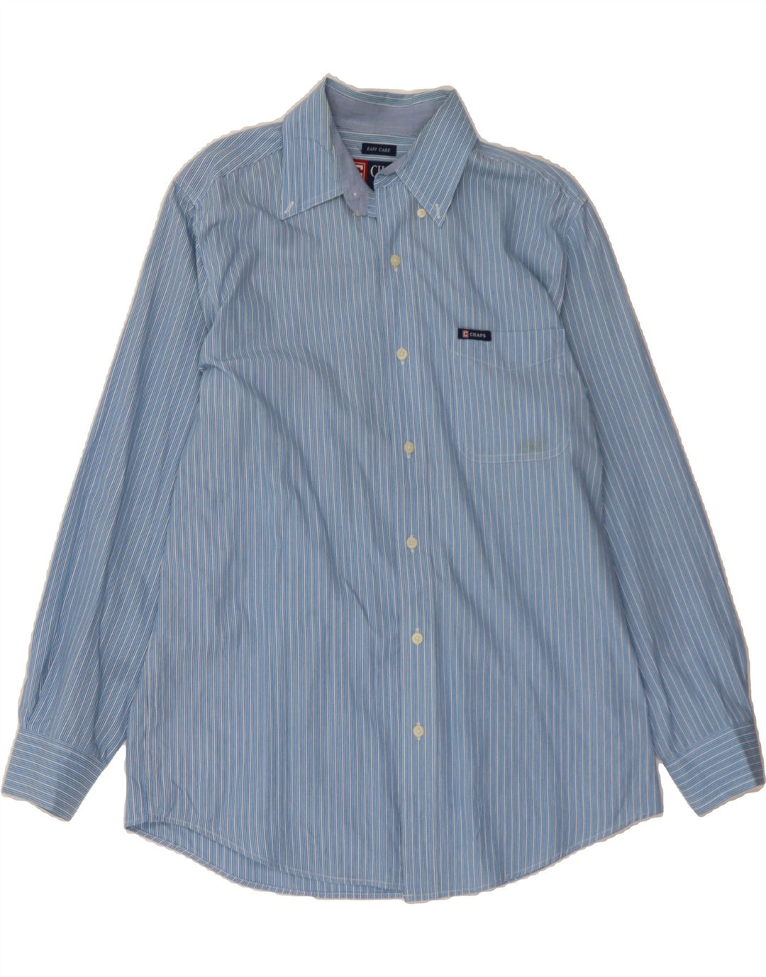 CHAPS Mens Shirt Medium Blue Striped Cotton Vintage Chaps and Second-Hand Chaps from Messina Hembry 