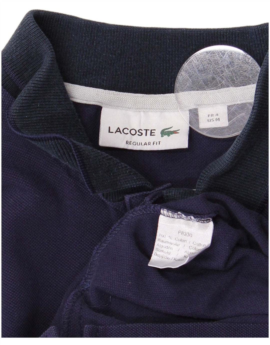 LACOSTE Herre Regular Fit Polo Shirt Størrelse 4 Medium Marineblå Bomuld