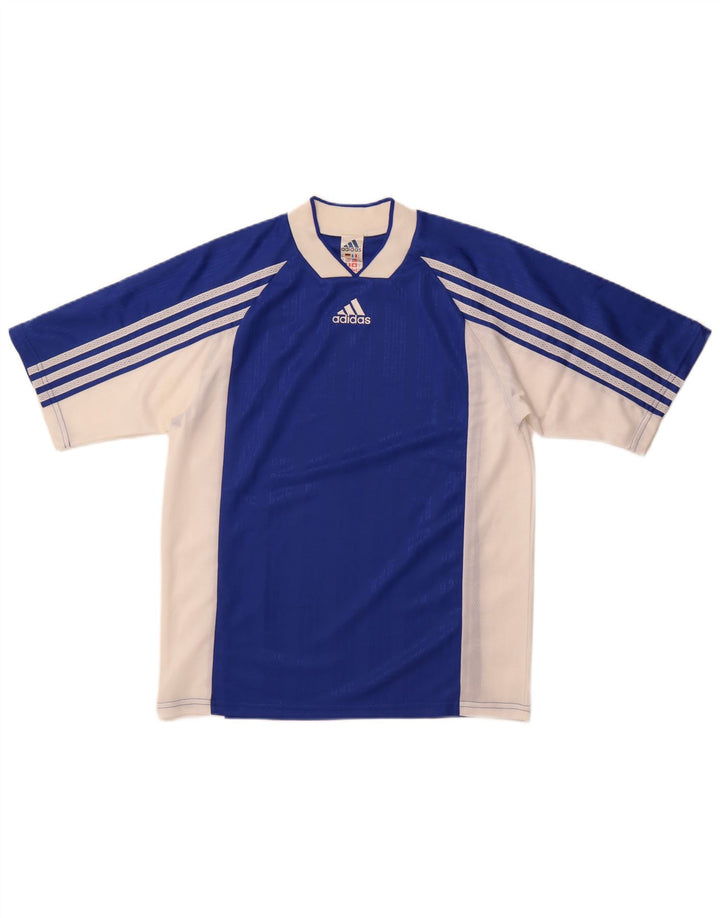 Adidas Herre T-Shirt Top Lille Blå Colourblock Polyester