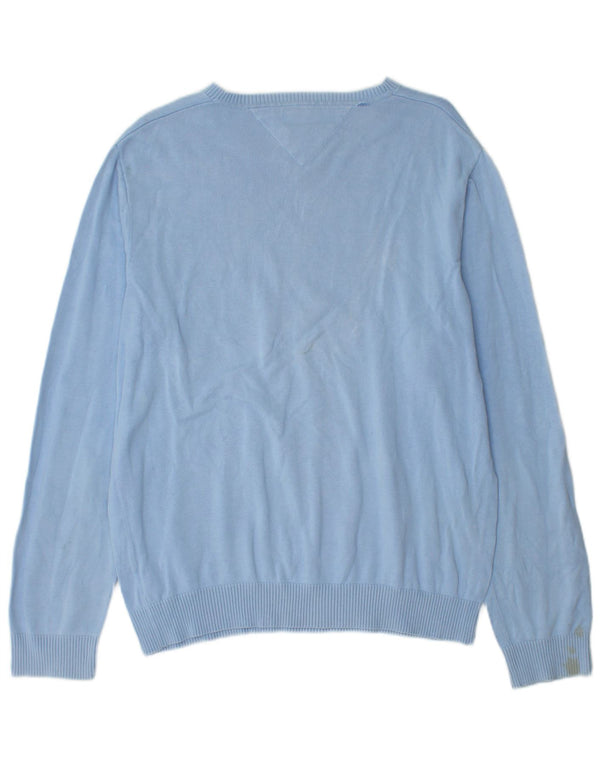 Tommy Hilfiger Herre V-hals sweater Stor Blå Bomuld