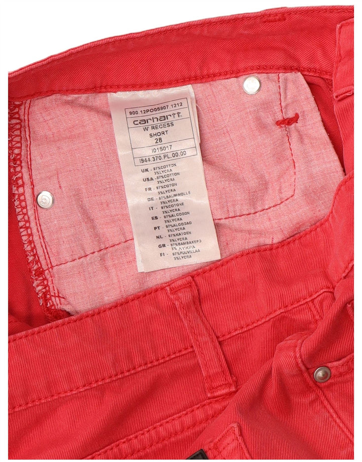 Carhartt Casual Shorts til kvinder W28 Medium Rød Bomuld