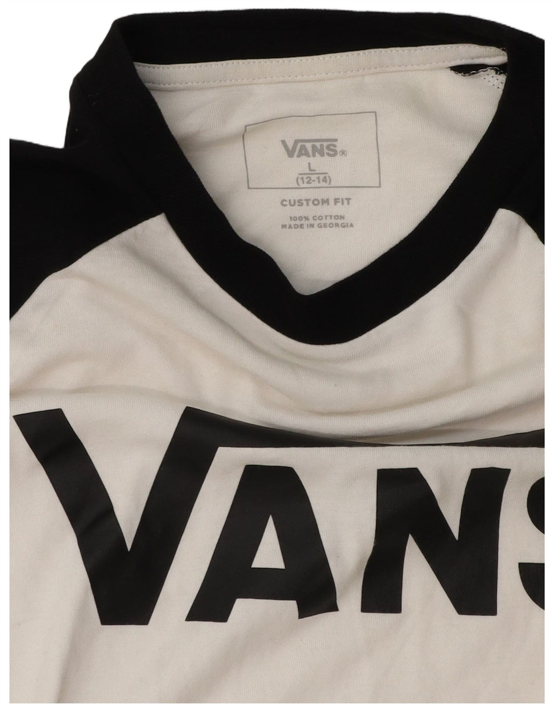 Vans drenge grafisk top 3/4 ærme 12-13 år stor hvid farveblok