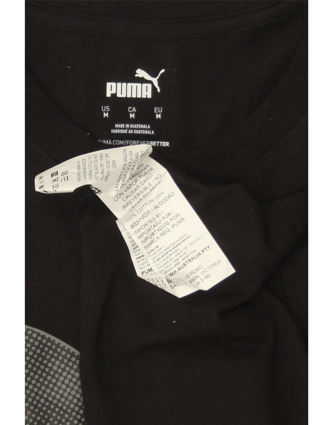 PUMA Grafisk T-shirt til mænd, medium sort bomuld