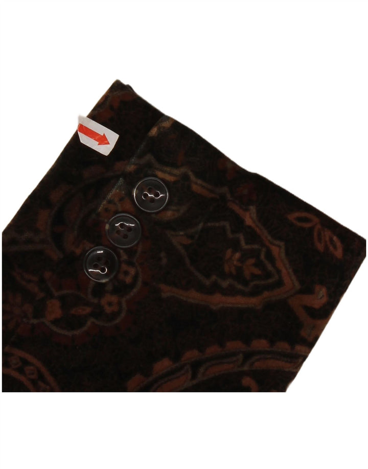 Laura Ashley Dame 2 Button Velvet Blazer Jacket UK 8 Small Brown Paisley