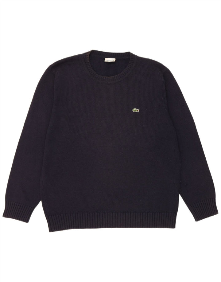 Lacoste Herre Crew Neck Jumper Sweater størrelse 5 Stor marineblå bomuld