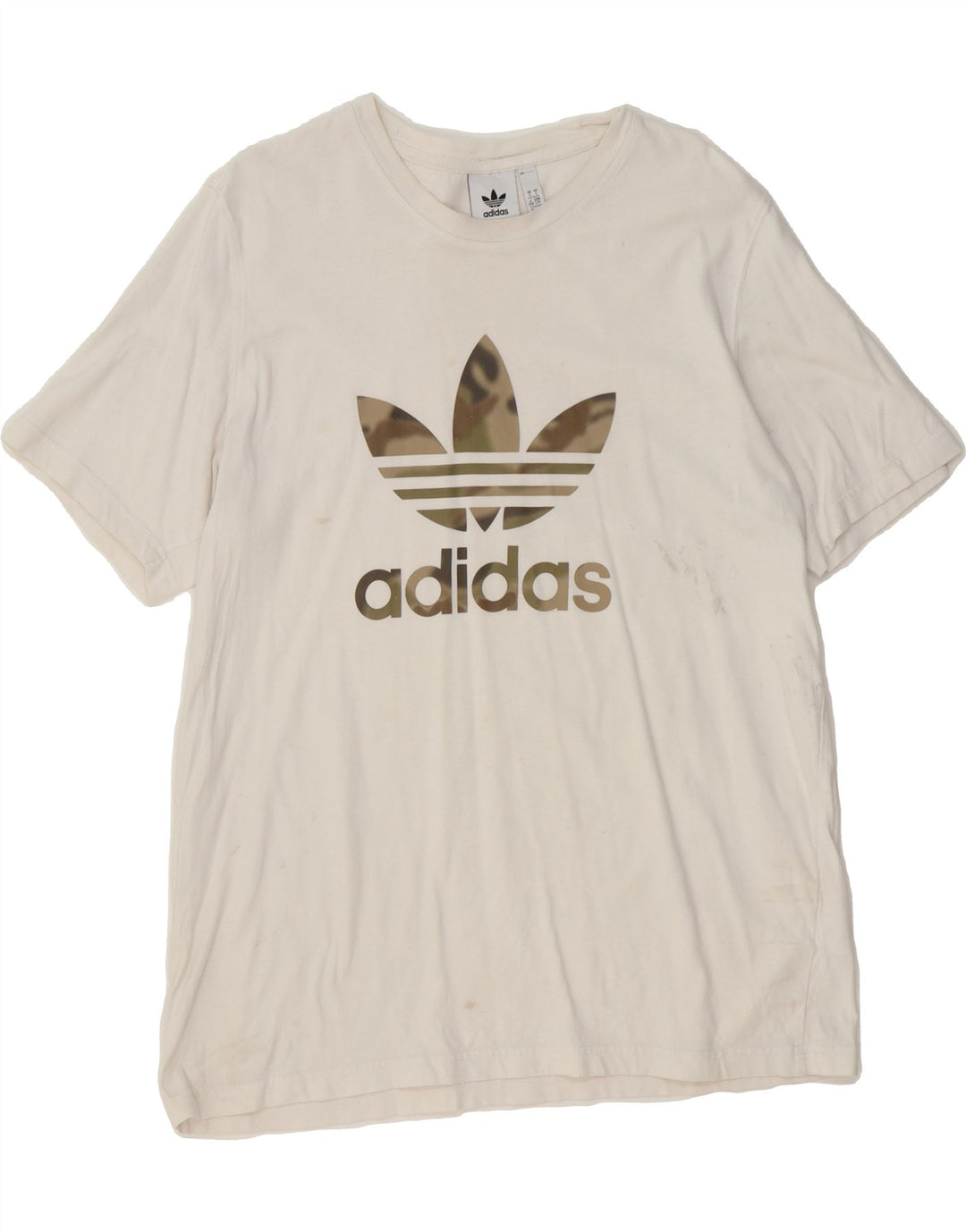 ADIDAS Mens Graphic T-Shirt Top Large White Cotton Vintage Adidas and Second-Hand Adidas from Messina Hembry 
