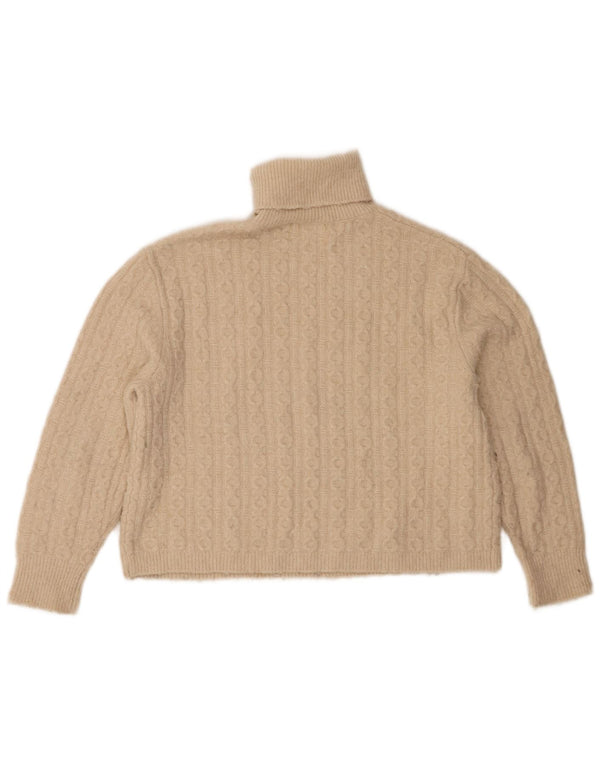 Zara Pige Rullehalstrøje 11-12 År Beige Polyester