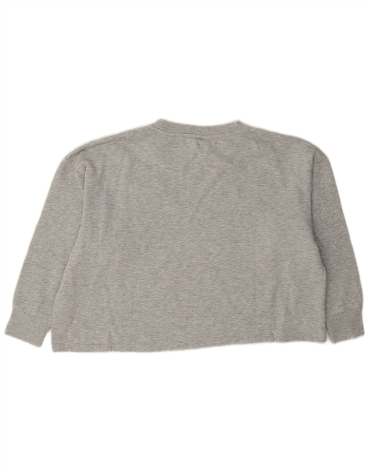 Kappa Womens Crop Oversized Sweatshirt Jumper UK 10 Small Grey Flecked