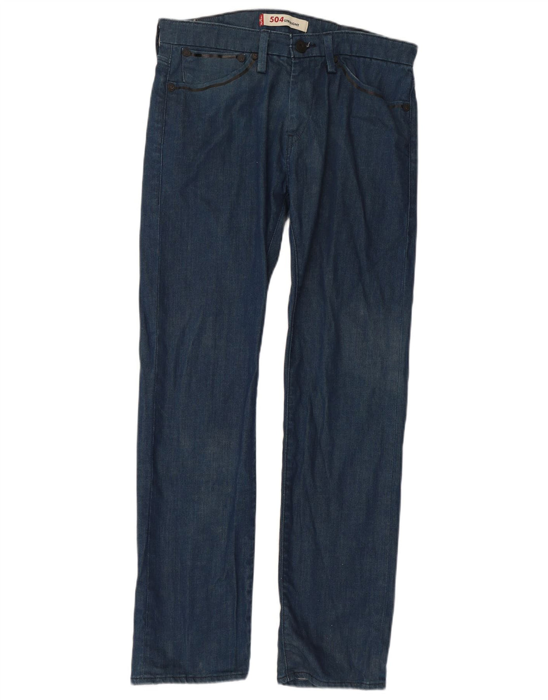 LEVI'S Herre 504 Straight Jeans W32 L32 Marineblå Bomuld