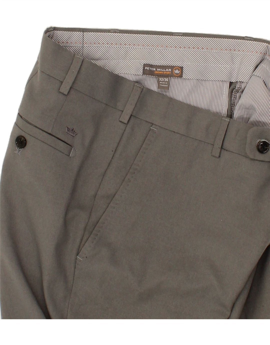 PETER MILLAR Mens Slim Suit Trousers W32 L26  Grey Vintage Peter Millar and Second-Hand Peter Millar from Messina Hembry 
