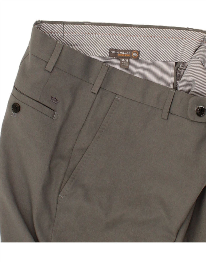 PETER MILLAR Mens Slim Suit Trousers W32 L26  Grey Vintage Peter Millar and Second-Hand Peter Millar from Messina Hembry 