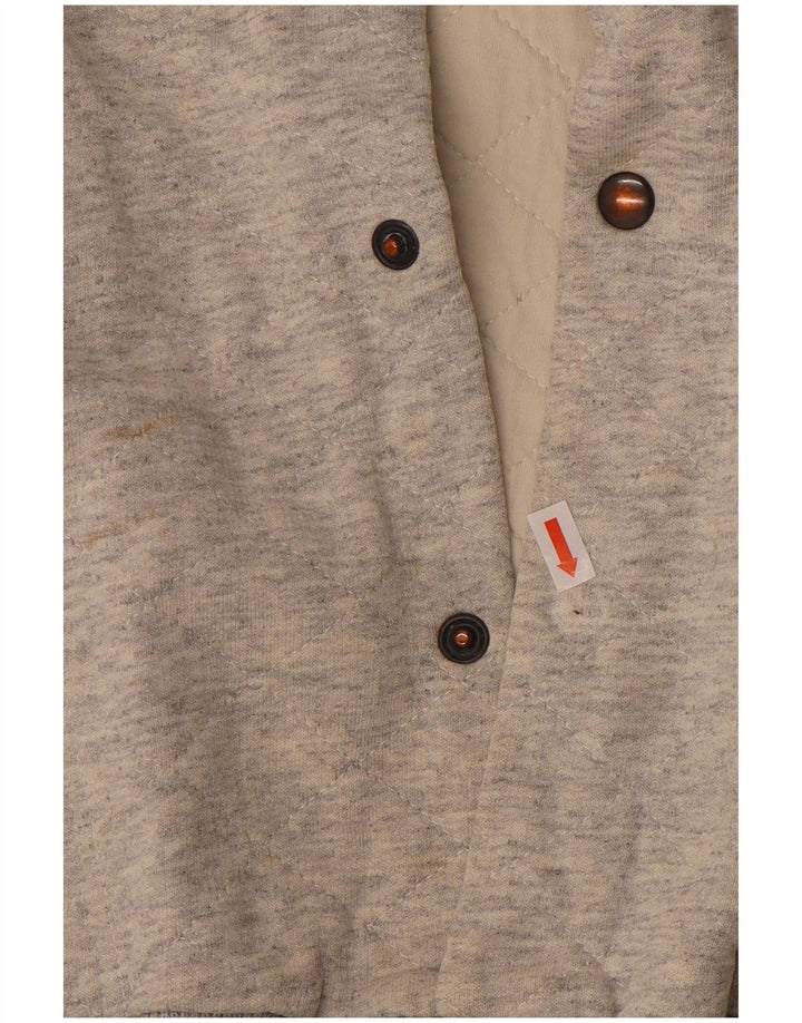 VINTAGE Herre Grafisk Varsity Jacket UK 38 Medium Grey Colourblock