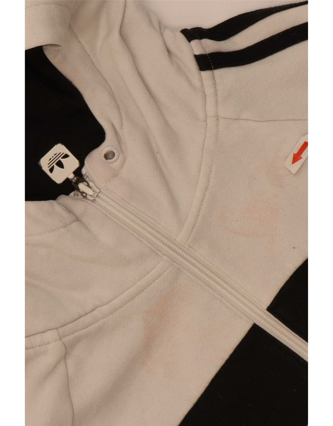 Adidas Graphic Zip Hoodie Sweater IT 44 Medium White Colourblock