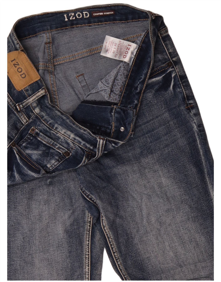Izod Herre Comfort Stretch Slim Jeans W34 L30 Blå Bomuld