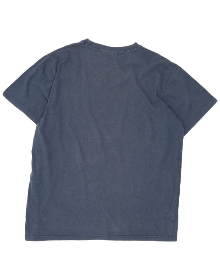 Weird Fish Herre Grafisk T-Shirt Top Stor Blå Bomuld