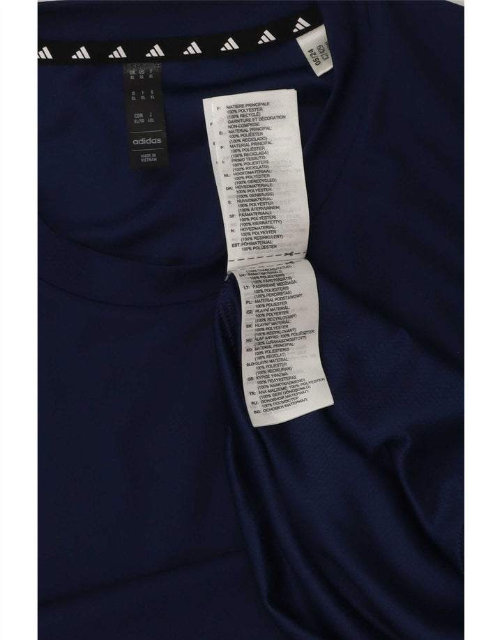 Adidas Herre Aeroready T-Shirt Top XL Navy Blue Polyester