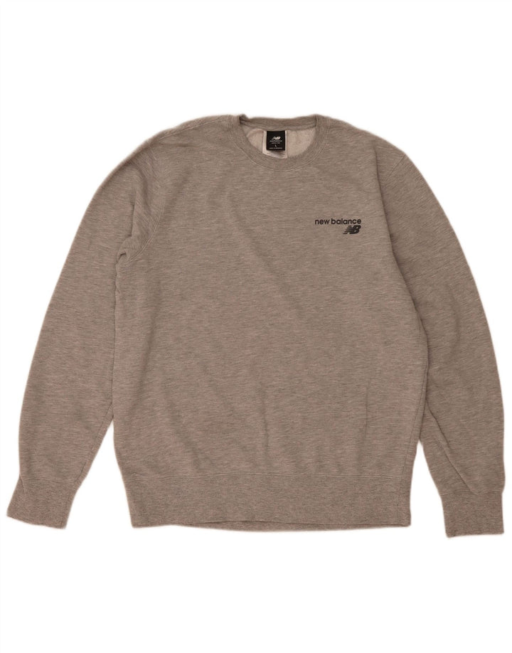 New Balance Herre Sweatshirt Jumper Large Grå Flecked Bomuld