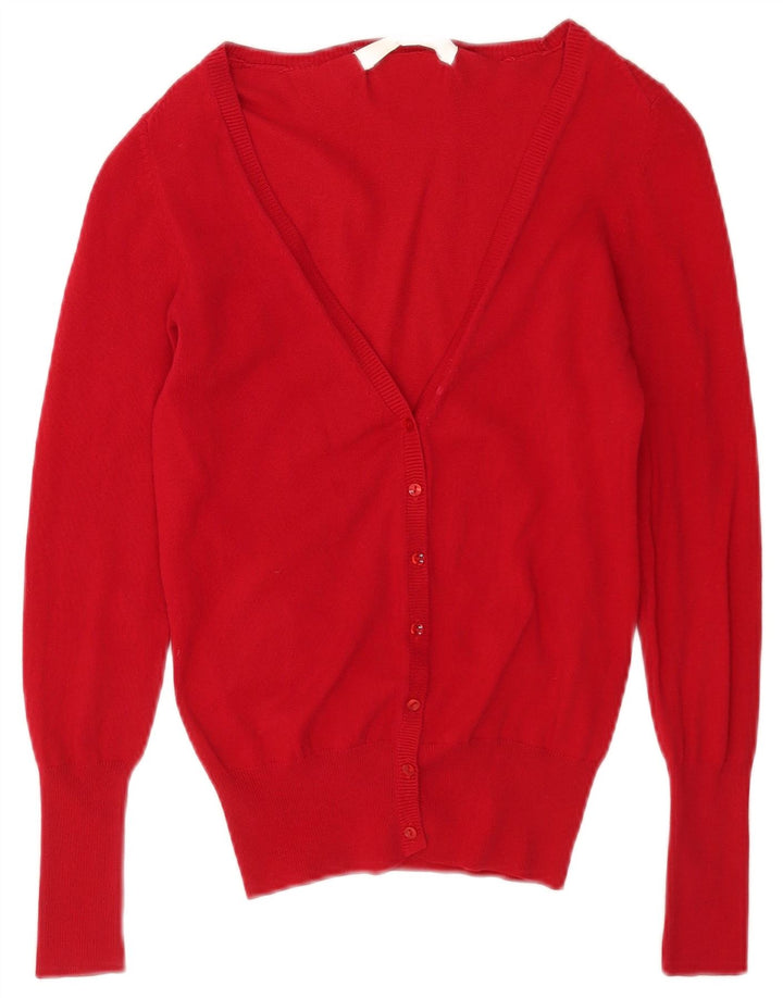 Zara Dame Cardigan Sweater UK 10 Lille Rød