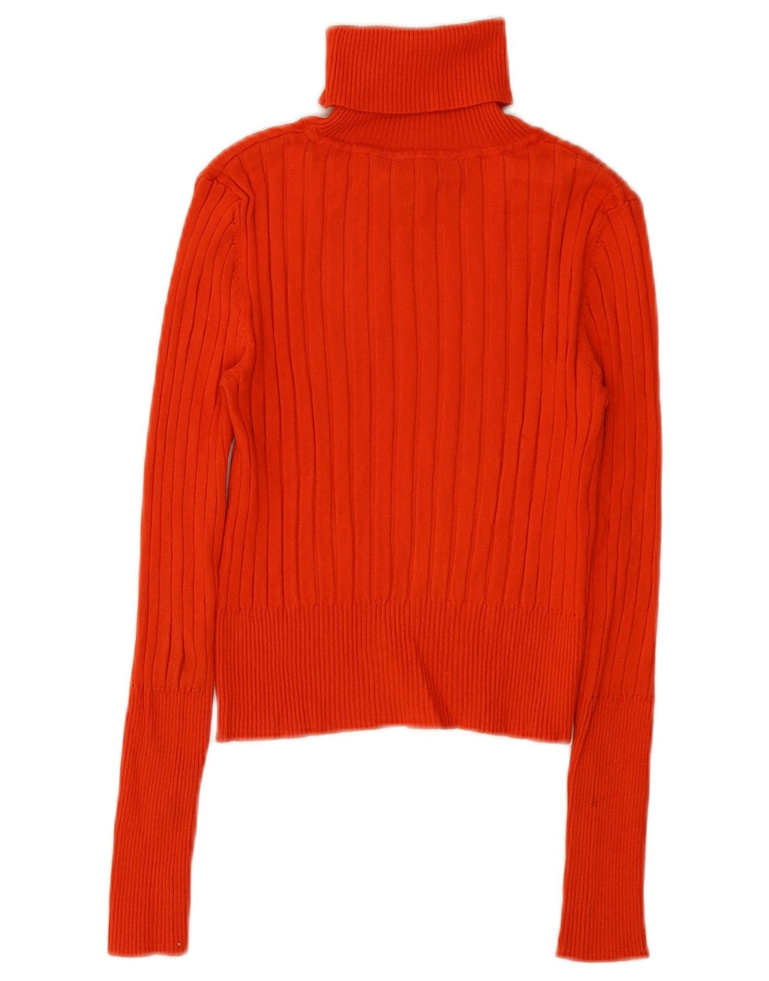 Zara Dame Crop Roll Neck Jumper Sweater UK 12 Medium Orange