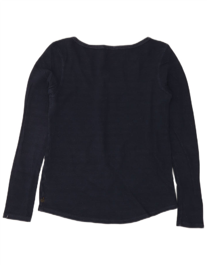 SCOTCH & SODA Dame Top Langærmet UK 10 Small Navy Blue Cotton