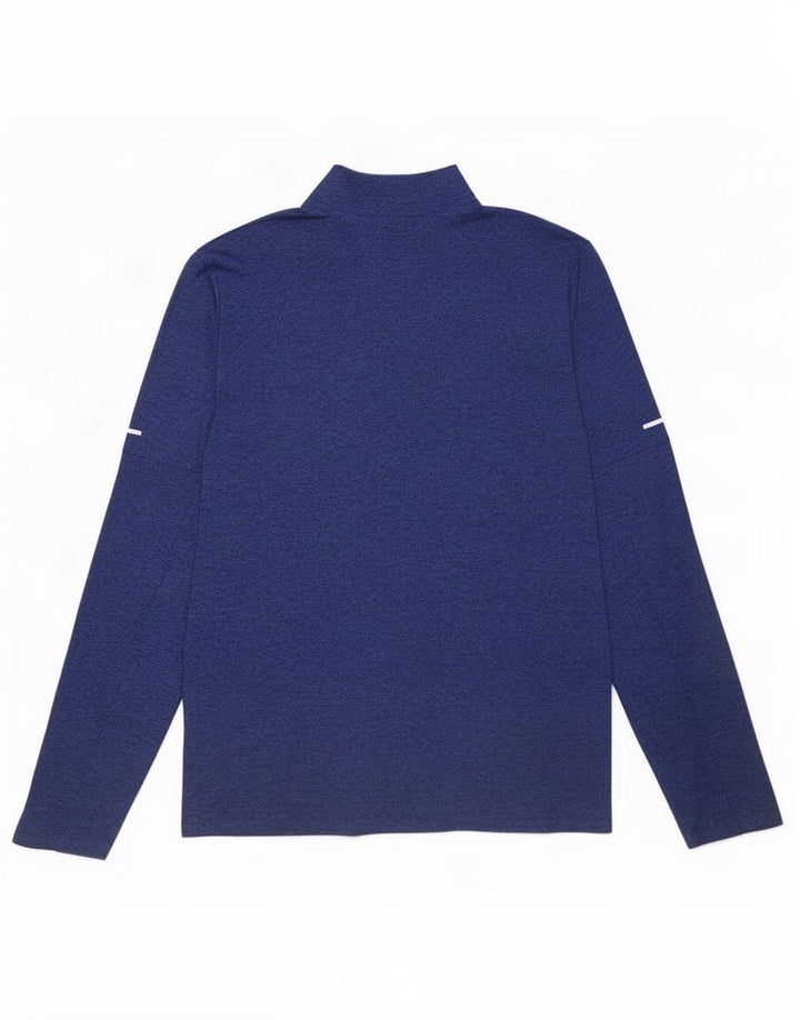 Nike Herre Dri Fit Pullover med lynlåsudskæring Træningsdragt Top Lille Blå Flecked