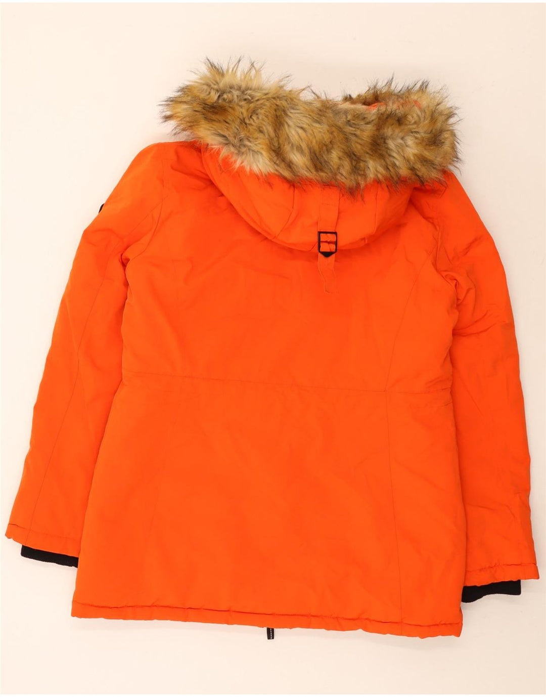 Superdry Skijakke med hætte til kvinder UK 12 Medium Orange Polyester