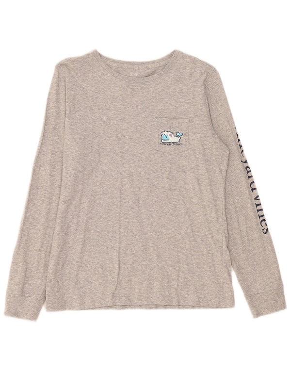 Vineyard Vines Dame Grafisk Top Langærmet UK 10 Små Grå Flecked