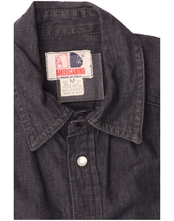 Americanino Herre Denim Shirt Medium Navy Blue Bomuld