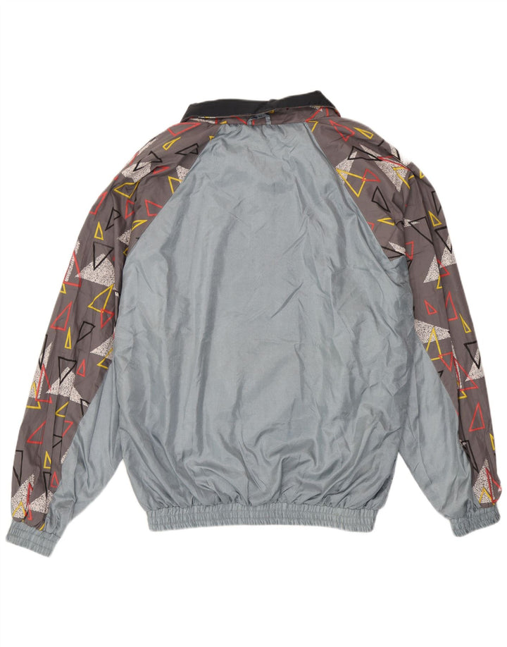 Vintage træningsdragt til mænd Topjakke XL Grå Geometrisk Polyamid