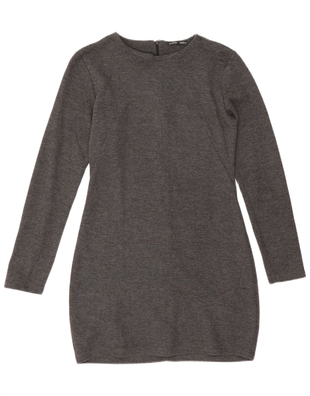 Zara Dame Langærmet Jumper Kjole UK 12 Medium Grå