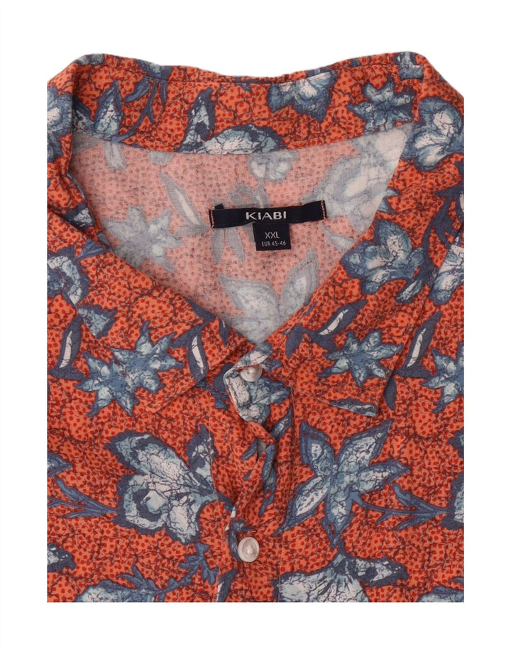 KIABI Mens Short Sleeve Shirt 2XL Multicoloured Floral