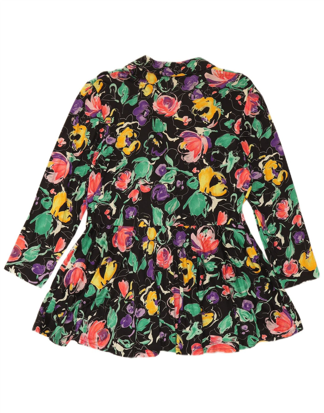 VINTAGE Dame Blazer Jacket UK 12 Medium Multicolored Floral
