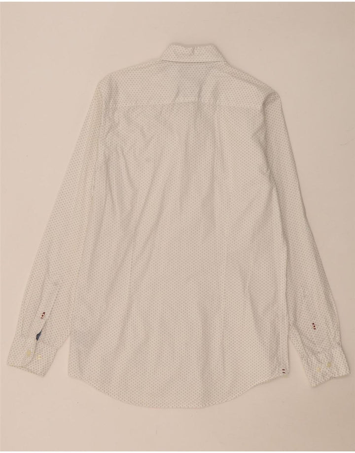 TOMMY HILFIGER Herre Slim Fit skjorte Medium hvid plettet bomuld