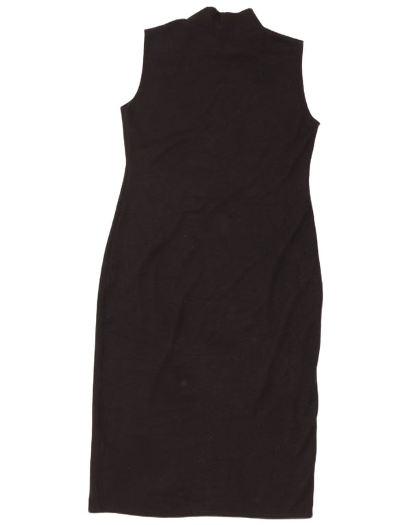 Zara Dame Ærmeløs Jumper Dress UK 16 Large Black Bomuld