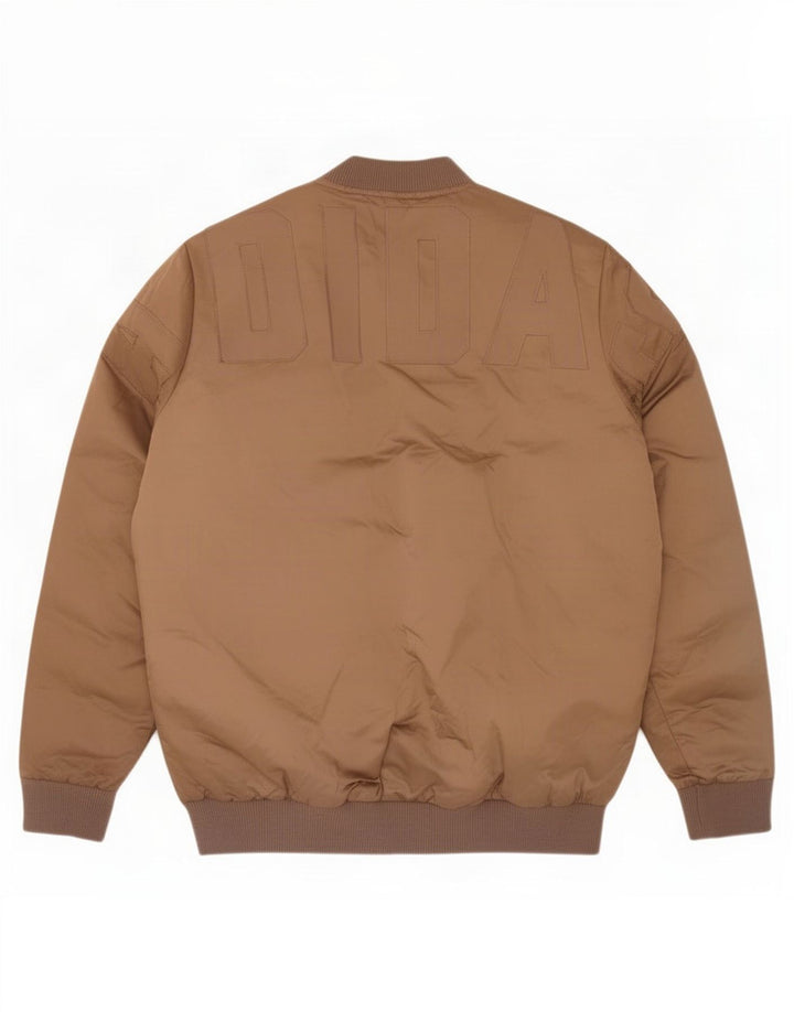 Adidas Dame Grafisk Oversized Polstret Jakke UK 10 Small Brown Polyester