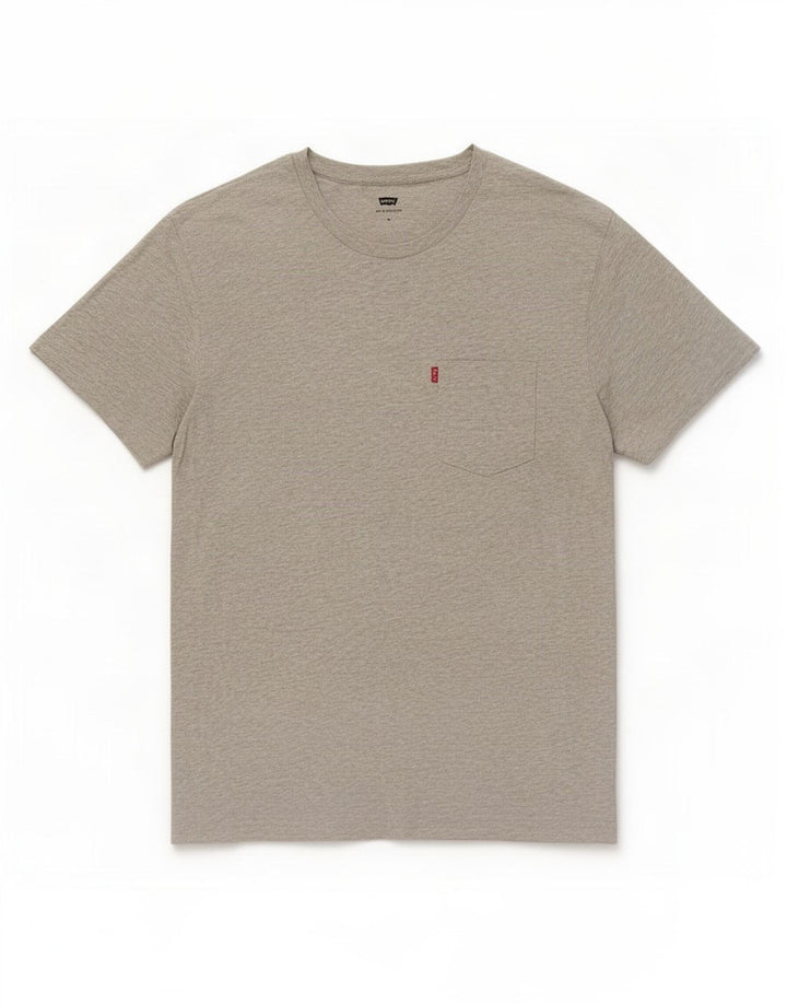 Levi's herre T-shirt top mellemgrå flækket bomuld