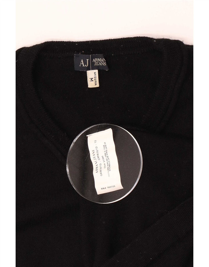 Armani Jeans Herre V-hals sweater Medium Sort Virgin Wool