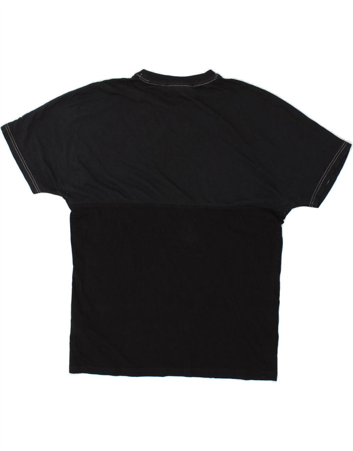 FILA Mens Graphic T-Shirt Top Large Black Colourblock Cotton | Vintage Fila | Thrift | Second-Hand Fila | Used Clothing | Messina Hembry 