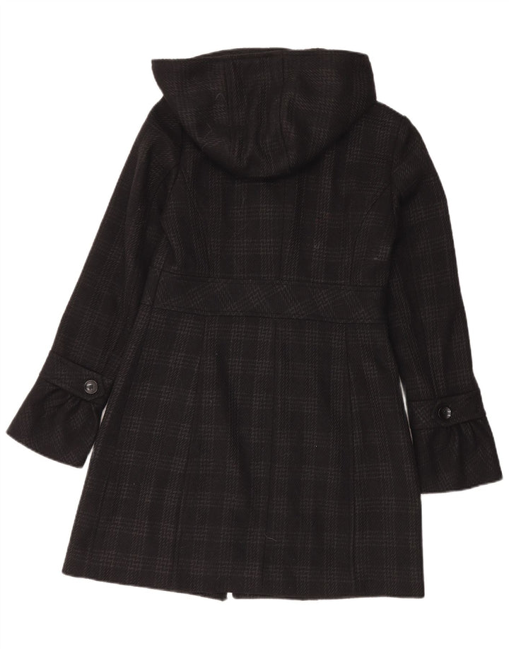 Esprit Dame hætteoverfrakke UK 10 Small Black Houndstooth Polyester