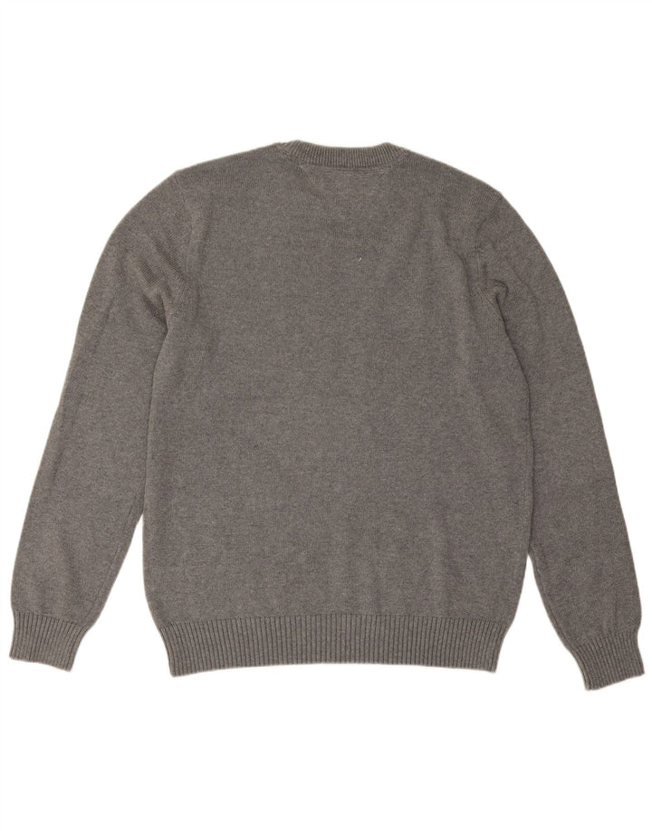 Tommy Hilfiger Herre Crew Neck Jumper Sweater Stor Grå Bomuld