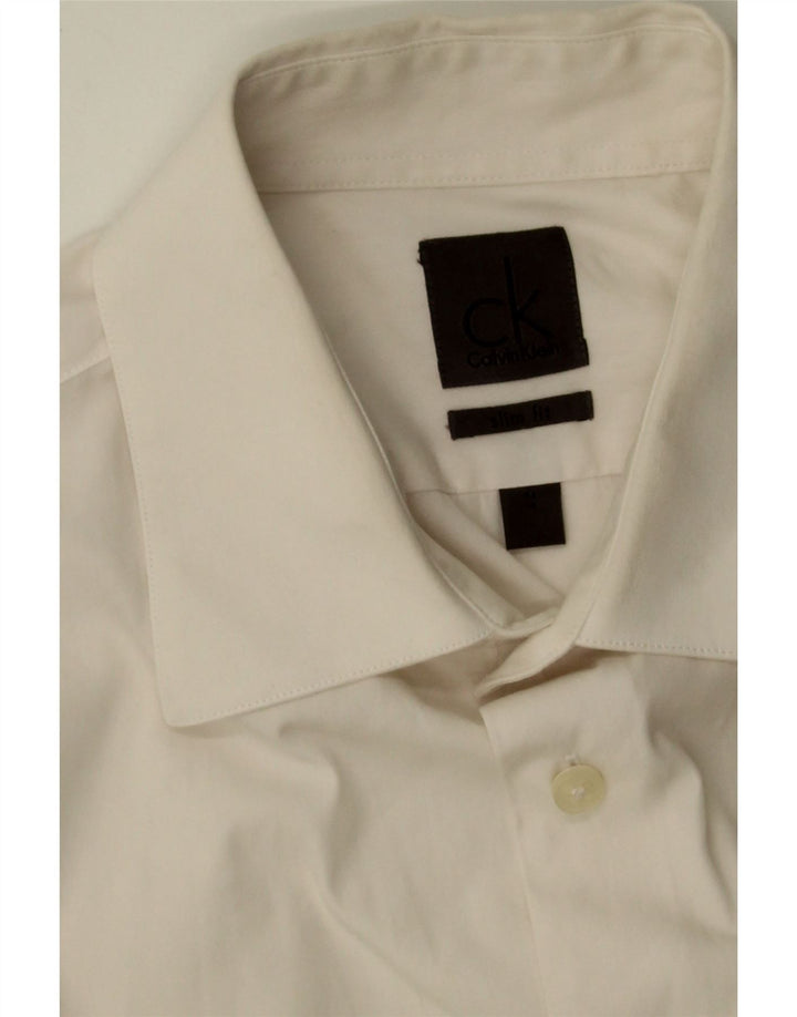CALVIN KLEIN Mens Shirt Size 41 Medium White Cotton Vintage Calvin Klein and Second-Hand Calvin Klein from Messina Hembry 