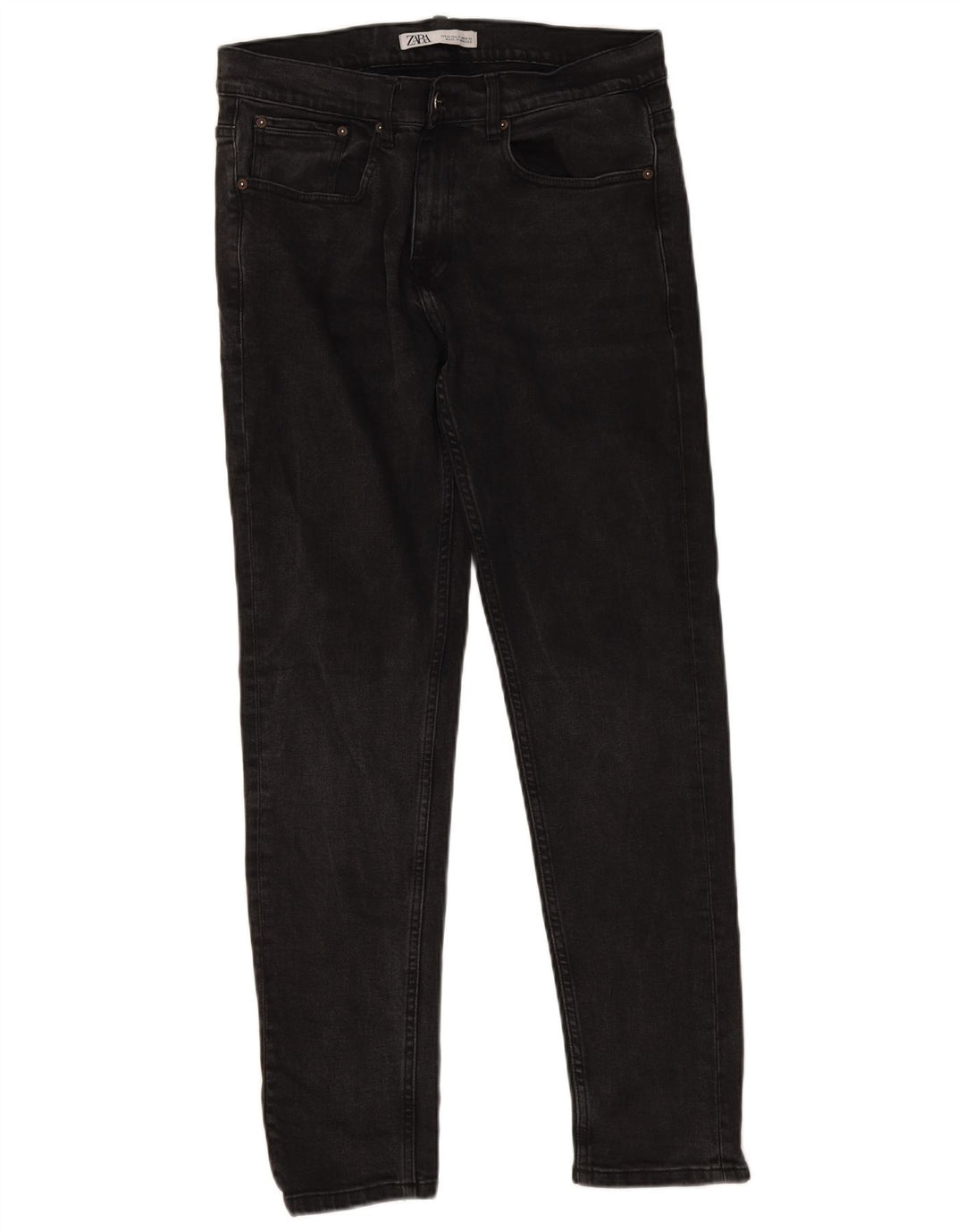 Zara Herre Slim Jeans EU 42 Large W32 L30 Sort Bomuld