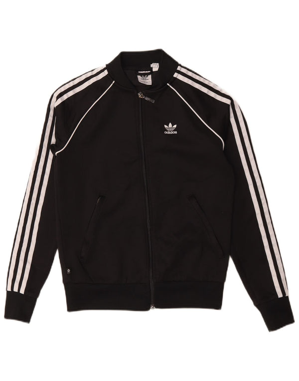 Adidas træningsdragt topjakke til kvinder UK 4/6 XS Sort bomuld